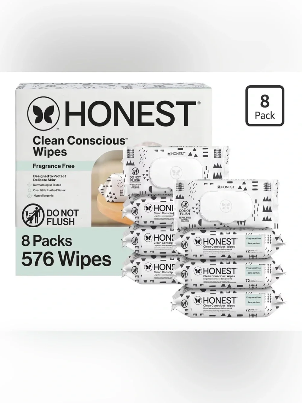 The Honest Company Multi-Use Wipes (8 Pack) NEW